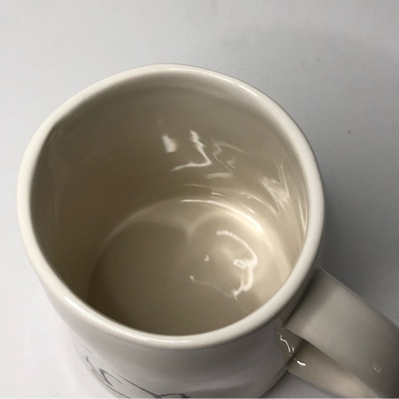 Rae Dunn Hop To It Large White Ceramic Rabbit Mug 16 oz Black Letters HTF - Picture 4 of 6